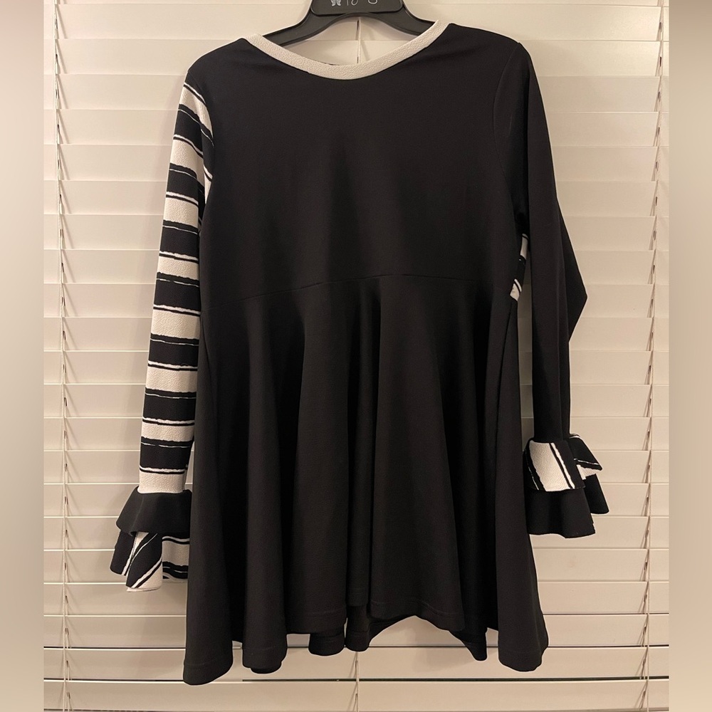 Black and White Striped Sleeve Dress